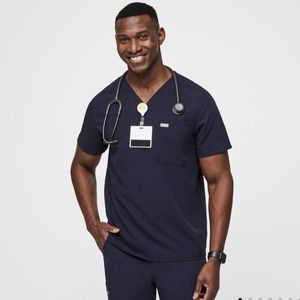 Figs scrub top mens navy blue 🔵 medium